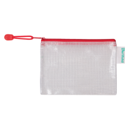 Pochette rangement Tarifold avec zip 175x125mm PVC rouge