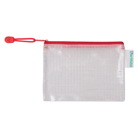 Pochette rangement Tarifold avec zip 175x125mm PVC rouge