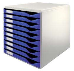 Ladenblok Leitz A4 10 laden blauw/wit