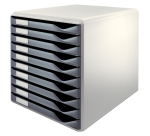 Ladenblok Leitz A4 10 laden donkergrijs/wit
