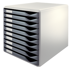 Module de classement Leitz A4 10 tiroirs gris foncé /blanc