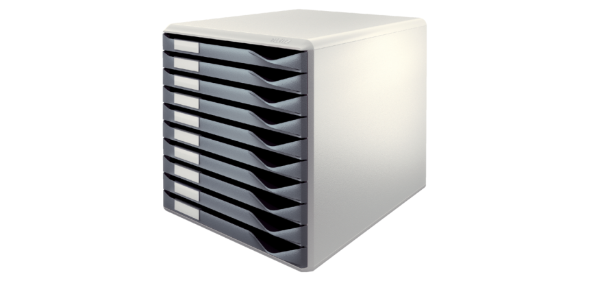 Ladenblok Leitz A4 10 laden donkergrijs/wit