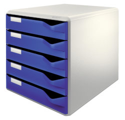 Module de classement Leitz A4 5 tiroirs bleu/blanc