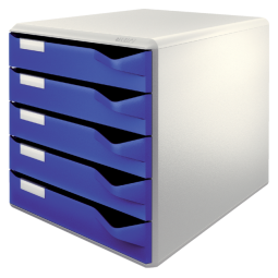 Ladenblok Leitz A4 5 laden blauw/wit