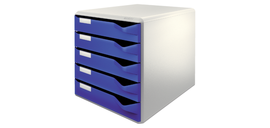 Leitz A4 Filing Module 5 Drawers Blue/White