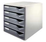 Ladenblok Leitz A4 5 laden donkergrijs/wit