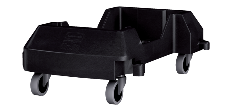 Black Rubbermaid Mobile Cart for Slim Jim Trash Can