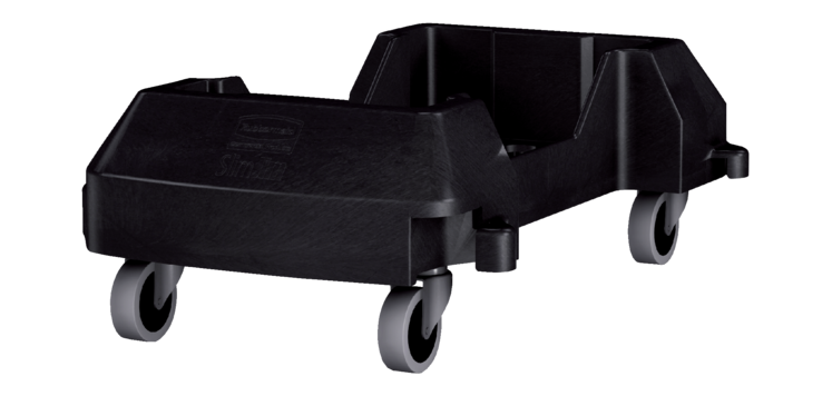 Black Rubbermaid Mobile Cart for Slim Jim Trash Can