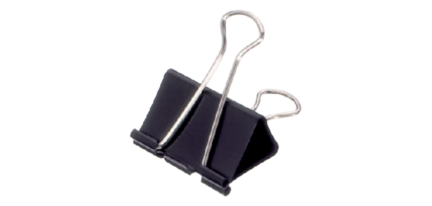 Pince à papier MAUL 213 Foldback 40mm capacité 17mm noir - Paquet de 12