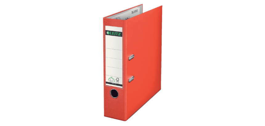 Hebelordner Leitz 1010 180° A4 80mm PP hellrot
