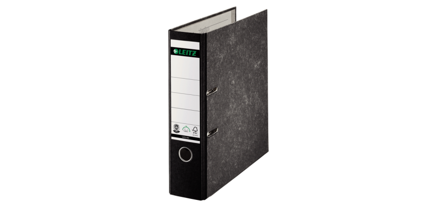 Classeur à levier Leitz 1080 180° A4 80mm carton noir marbré