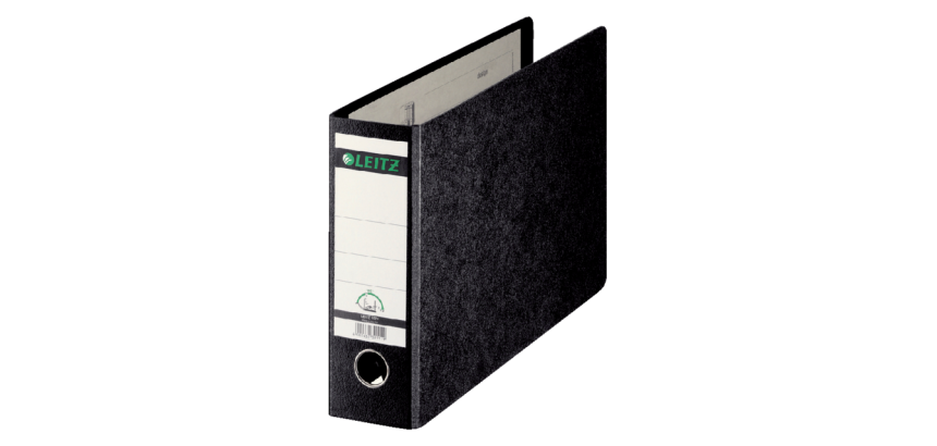 Classeur à levier Leitz A4 paysage 77mm carton noir marbré