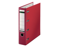 Classeur Leitz A4 80mm PP bancaire 2 mécanismes rouge
