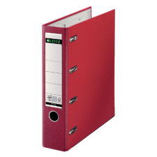 Giro-bank ordner Leitz A4 met dubbele mechaniek 80mm PP rood