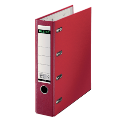 Giro-bank ordner Leitz A4 met dubbele mechaniek 80mm PP rood
