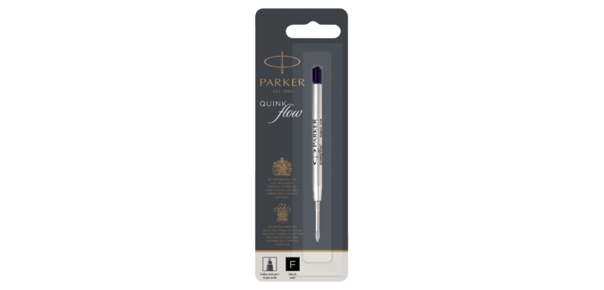 Parker Quinkflow Fine Black Ballpoint Pen Refill Blister 1 Piece
