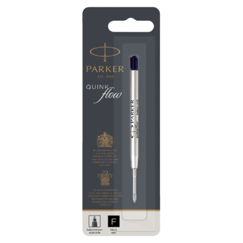 Recharge stylo bille Parker Quinkflow Fin noir blister