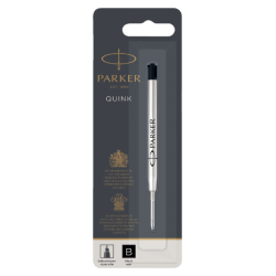 Recharge stylo bille Parker Quink Large blister noir