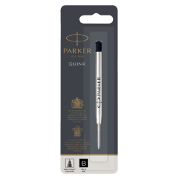 Recharge stylo bille Parker Quink Large blister noir