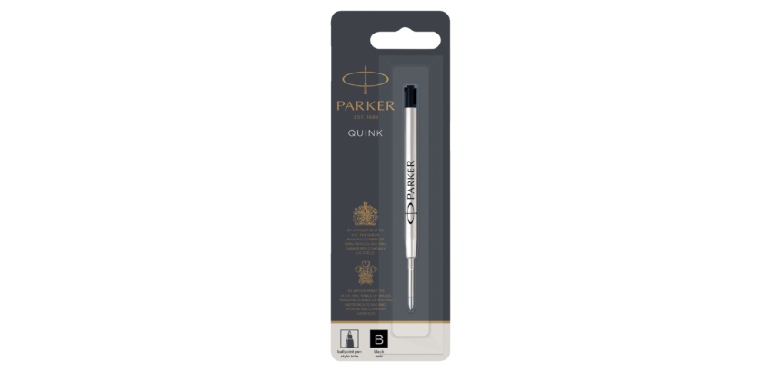 Recharge stylo bille Parker Quink Large noir blister 1 pièce