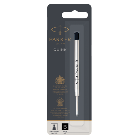 Recharge stylo bille Parker Quink Large blister noir