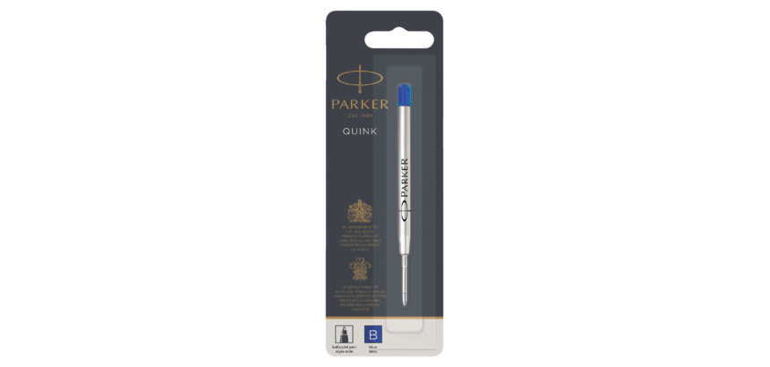Recharge stylo bille Quinkflow large blister bleu 1 pièce