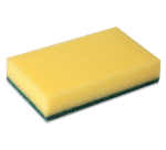 Cleaning scouring sponge 140x90x28mm yellow/green 10 pieces
