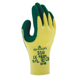 Handschoen Showa 310 grip latex L groen/geel