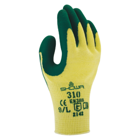 Gant Showa 310 Grip latex vert/jaune Large