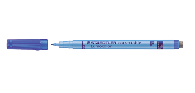 Staedtler Lumocolor 305 Correctable Non-Permanent Fine Blue Marker