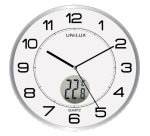 Horloge murale Unilux Tempus Ø30,5cm gris clair/blanc