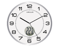 Wandklok Unilux Tempus Ø 30.5cm lichtgrijs/wit