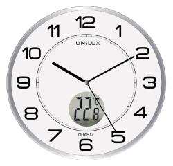 Horloge murale Unilux Tempus Ø30,5cm gris clair/blanc