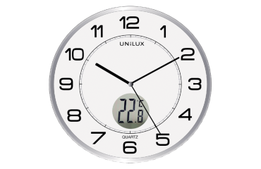 Horloge murale Unilux Tempus Ø30,5cm gris clair/blanc