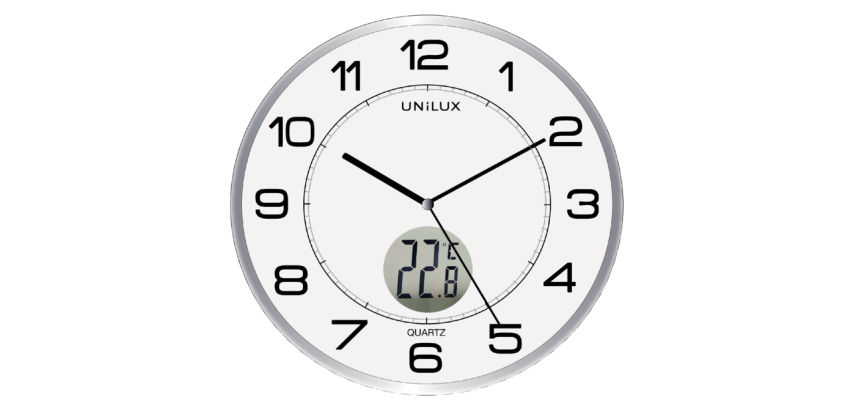 Wanduhr Unilux Tempus Ø30,5cm hellgrau/weiß