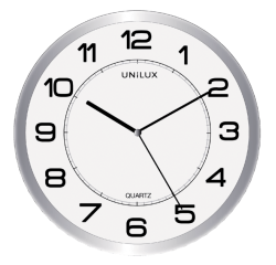 Wandklok Unilux Magnet Ø 30.5cm lichtgrijs/wit