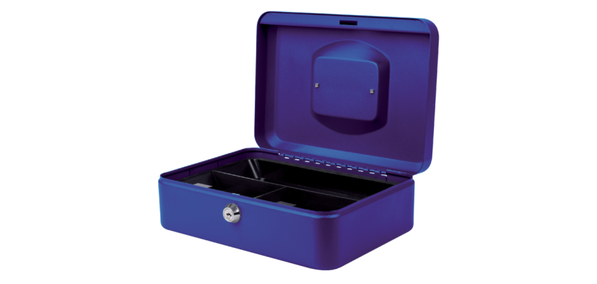 Pavo cash box 250x180x90mm blue