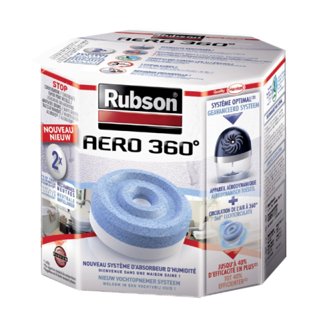 Recharge absorbeur d'humidité Rubson Aero 360° 2 pièces