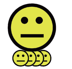 Magneet smiley 50mm emotie neutraal geel 5 stuks