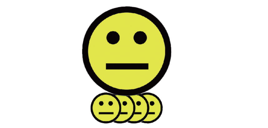 Aimant Smiley 50mm émotion neutre jaune 5 pièces