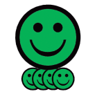Magneet smiley 50mm emotie blij groen 5 stuks