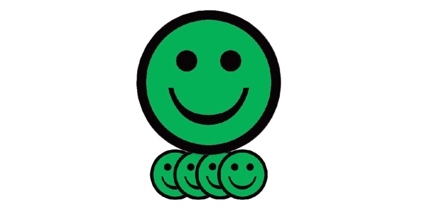 Magneet smiley 50mm emotie blij groen 5 stuks