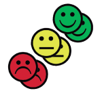 Smiley Magnet 50mm 2x yellow 2x green 2x red