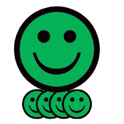 Magneet smiley 75mm emotie blij groen