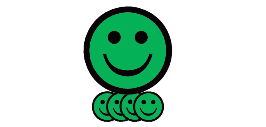 Magneet smiley 75mm emotie blij groen 5 stuks