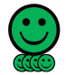 Aimant Smiley 75mm émotion content vert 5 pièces