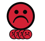 Magneet smiley 75mm emotie bedroefd rood 5 stuks