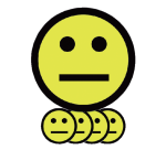 Smiley Magnet 25mm Neutral Emotion Yellow 5 Pieces