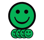 Aimant Smiley 25mm émotion content vert 5 pièces