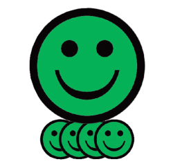 Smiley Magnet 25mm happy emotion green 5 pieces